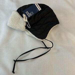 Black Trapper Hat Womens Small Medium Fleece Old Navy